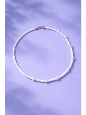 Crystal Atelier Beyaz Kum Boncuk Incili Kolye