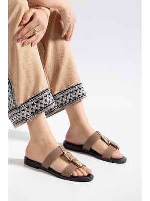 Suins Shoes Suins Ashley Model Çift Bantlı Süet Terlik