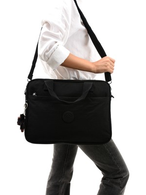 Sanmorris 3027 Unisex Krinkıl Siyah Renkli Suya Dayanıklı Laptop Bölmeli Evrak ve Laptop Çantası