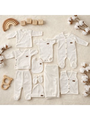 Heianmono 10' Lu Yenidoğan Hastane Çıkışı Bebek Seti (%100 Pamuk)