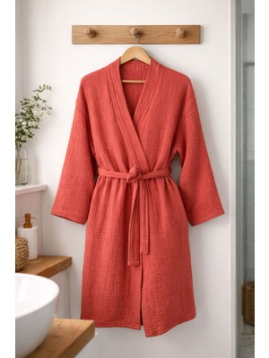 Narçiçeği 4 Kat Müslin Sabahlık/bornoz