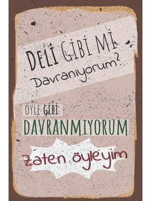 tp Retro Vintage 5 mm Ahşap Üzerine Deli Gibi Temalı Poster Tablo 20X30 cm