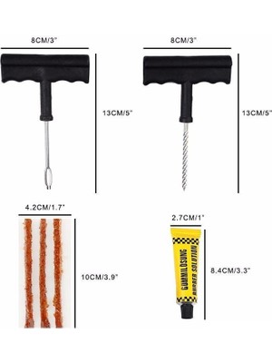 deyhome 6 Parça Lastik Tamir Kiti – Araba, Motosiklet ve Bisiklet Için Pratik Hızlı Onarım Seti (Araç Bakım Kiti)