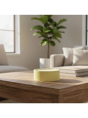 Fiyera Home Sarı Beton Dekoratif Işlevsel Mumluk Sukulentlik