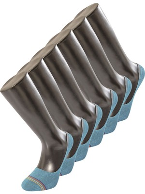 Türen Erkek Çizgili Babet Çorap 6'li Paket 9002/TURKUAZ