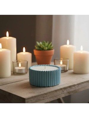 Fiyera Home Mavi Dekoratif Saksılık ,skulentlik ,mumluk