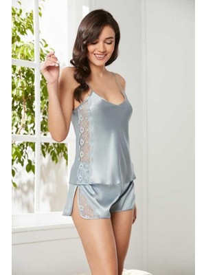 Pierre Cardin 438 Saten Şort Takım Mist