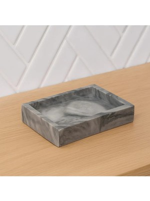 Fiyera Home Gri Beyaz Desenli Çentikli Sabunluk