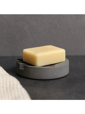 Fiyera Home Gri Yuvarlak Izgaralı Sabunluk