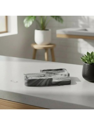 Fiyera Home Mermer Desenli Dikdörtgen Delikli Sabunluk