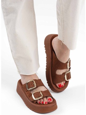 Alfaze Taba Cilt Tokalı Terlik