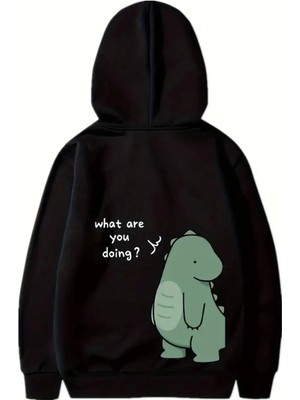 İsmiyle Al Sevgililer Günü Özel Unisex Kapüşonlu Baskılı Oversize Sweatshirt - Siyah