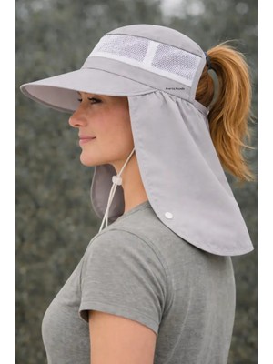 Mustran Uv Korumalı Kadın Güneş Şapkası Geniş Siperli Ense Koruyuculu Yazlık Fileli Unisex