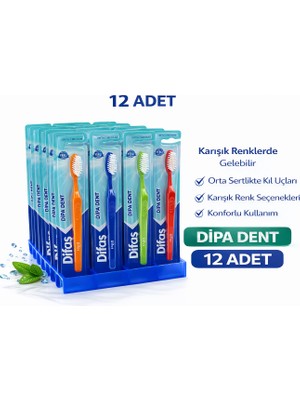 isiltikidsmoda Difas Dipa Dent Medium Diş Fırçası Orta Sert 12 Adet