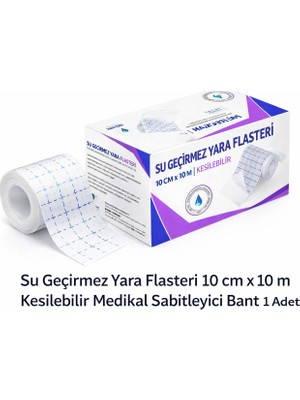 isiltikidsmoda Su Geçirmez Yara Flasteri 10 cm x 10 M Kesilebilir Medikal Sabitleyici Bant 1 Adet