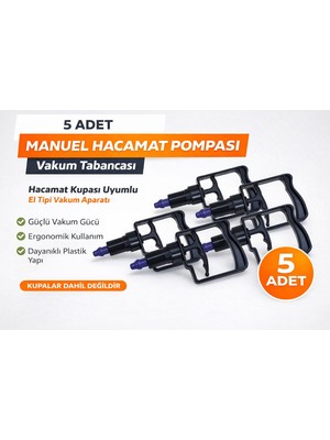 isiltikidsmoda 5 Adet Manuel Hacamat Pompası Vakum Tabancası – Hacamat Kupası Uyumlu El Tipi Vakum Aparatı