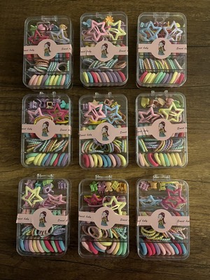 Gülümse Gel 1 Kutu Bebek Çocuk Kutulu Renkli Ince Lastik Mandal Havlu Yıldız Çıtçıt Toka Seti Y2K Kpop Kore