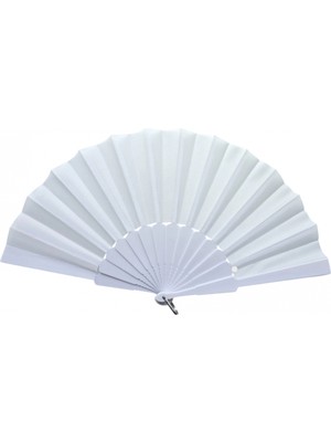 Plastik Düz Kumaş Yelpaze 12'li Beyaz ARLSTRTCH-YNT3256