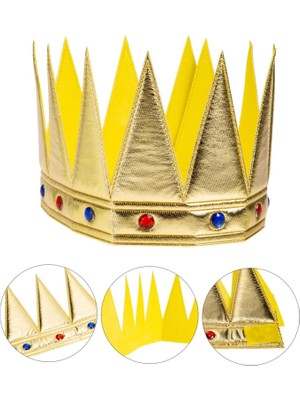 Altın Renk Eva Yumuşak Kral Kraliyet Tacı Yetişkin Çocuk Uyumlu 55 cm ARLSTRTCH-CERC3256