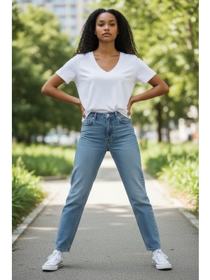 Nikitas Design %100 Pamuklu V Yaka T-Shirt