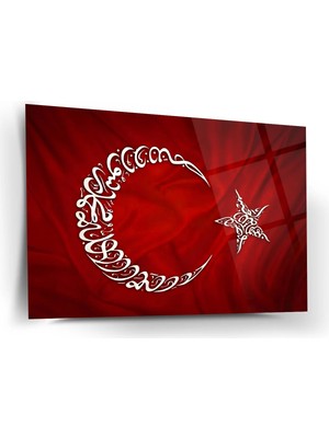 Shiny Art Hat Sanatı Türk Bayrağı Cam Tablo – ATA319