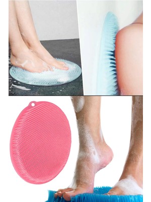 Tonkut Vantuzlu Silikon Banyo Masaj Pedi Duvara Yapışan Sırt Kese Ayak Fırçası Yıkama Lifi