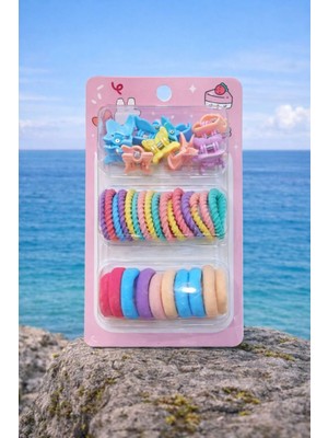 Nati Co Çocuk Saç Tokası ve Lastiği Seti – Pastel Renkli Mini Kelebek Pens Tokalar
