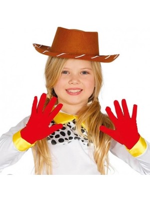 Kırmızı Renk Çocuk Boy Likralı Pandomim Eldiveni ARLSTRTCH-YNT3256