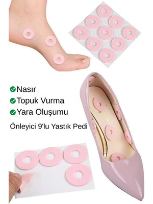 Tonkut 9 Adet Nasır Giderici Koruyucu Bant Ayak Nasır Yastığı Baskı ve Ayakkabı Vurma Önleyici Delikli Ped