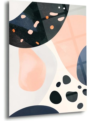 Shiny Art Pastel Geometrik Soyut Cam Tablo - MOD159