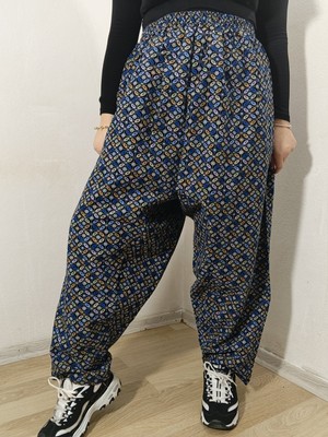 Hoaryage Pıtır Çiçekli Pazen Dividin Ağlı Şalvar Pantolon % 100 Pamuk 38 Beden 100 kg