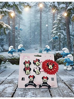 Nati Co Kız Çocuk Mouse Figürlü 6 Pens + 4 Lastik Toka Seti – 6’lı
