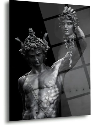 Shiny Art Perseus Medusa Heykel Cam Tablo - MOD163