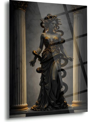 Shiny Art Medusa Heykel Cam Tablo - MOD161