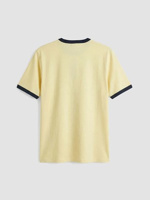 LC Waikiki Sarı Standart Kalıp New York Nakışlı Erkek Tişört