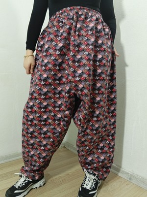 Hoaryage Pıtır Çiçekli Pazen Dividin Ağlı Şalvar Pantolon % 100 Pamuk 38 Beden 100 kg