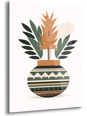 Shiny Art Minimal Desenli Vazo Cam Tablo - MOD158