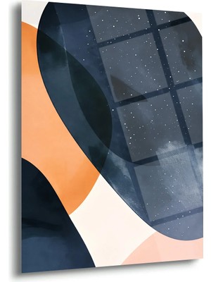 Shiny Art Geometrik Gece Soyut Cam Tablo - MOD145