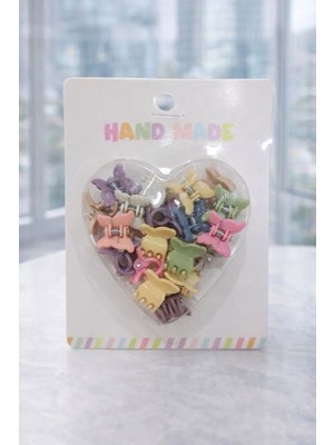 Nati Co Kalp Kutuda Pastel Mini Kelebek Mandal Toka Seti – 20'li