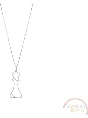 Bigakan Vezir Santranç Taşsız Model 925 Ayar Gümüş Kadın Kolye