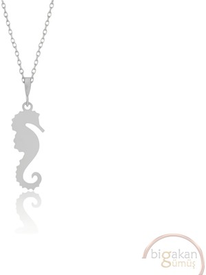 Bigakan Deniz Atı Taşsız Model 925 Ayar Gümüş Kadın Kolye