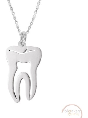 Bigakan Diş Taşsız Model 925 Ayar Gümüş Kadın Kolye