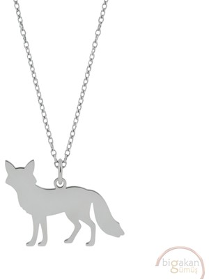Bigakan Tilki Taşsız Model 925 Ayar Gümüş Kadın Kolye