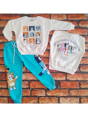 MGD Çocuk Bluey Karekterli Eşofman Takımı Mevsimlikl(1beden Büyük Alınız)
