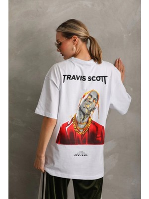 İsmiyle Al Baskılı Oversize T-Shirt - Beyaz