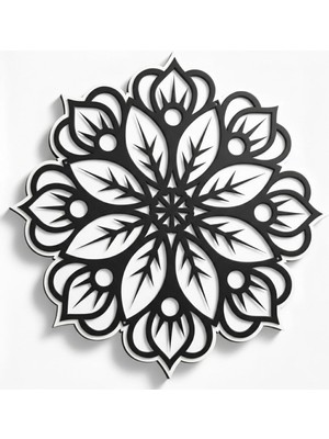 As Tasarım Lazer Aura Premium Beyaz & Siyah 3D Ahşap Duvar Dekoru