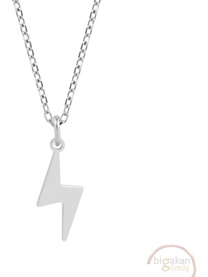 Bigakan Yüksek Voltaj Yıldırım Taşsız Model 925 Ayar Gümüş Kadın Kolye