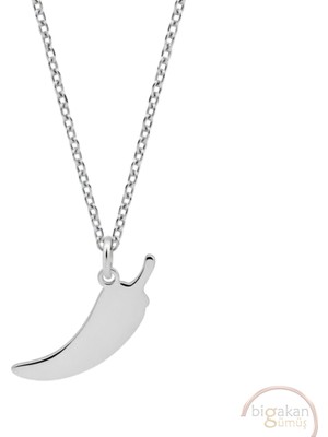 Bigakan Biber Taşsız Model 925 Ayar Gümüş Kadın Kolye