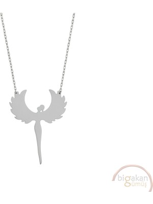 Bigakan Su Perisi Taşsız Model 925 Ayar Gümüş Kadın Kolye