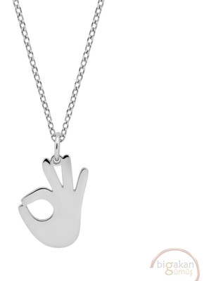 Bigakan Ok Işareti Tamam Mükkemel Taşsız Model 925 Ayar Gümüş Kadın Kolye